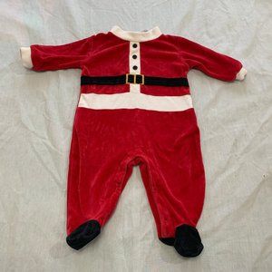 🦜  KRU LAYETTE GIRLS BOYS SANTA CLAUS ONE PIECE VELOUR ROMPER OUTFITS S….🦜